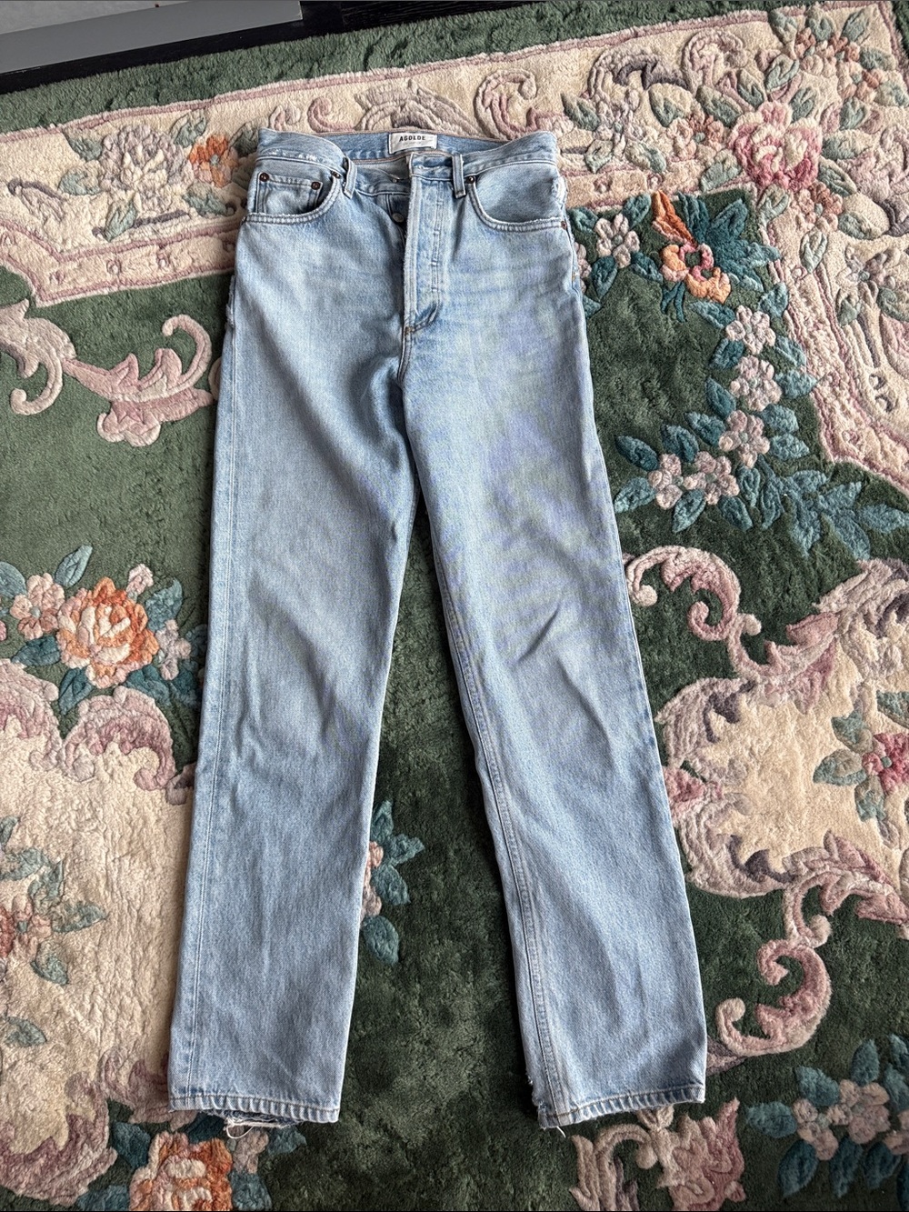 AGOLDE Light Wash High-Rise Straight Jeans